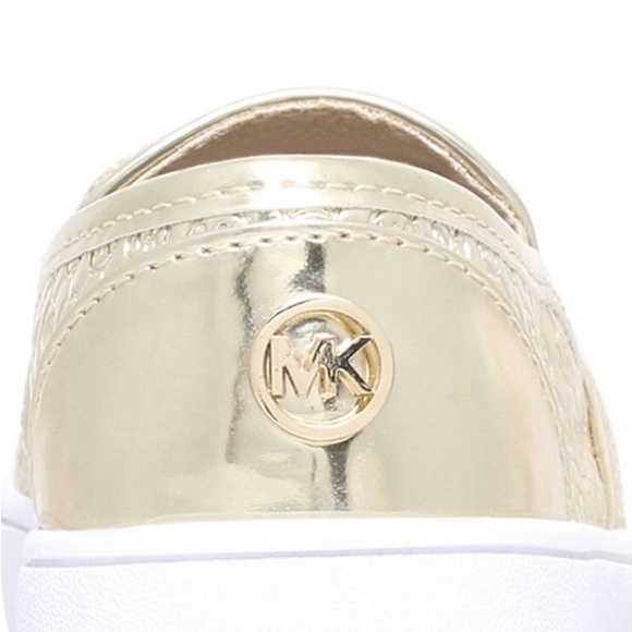Michael Kors Ivy Alita Gold Metallic Slip-On Sneakers Size 5 EUC - Picture 6 of 6